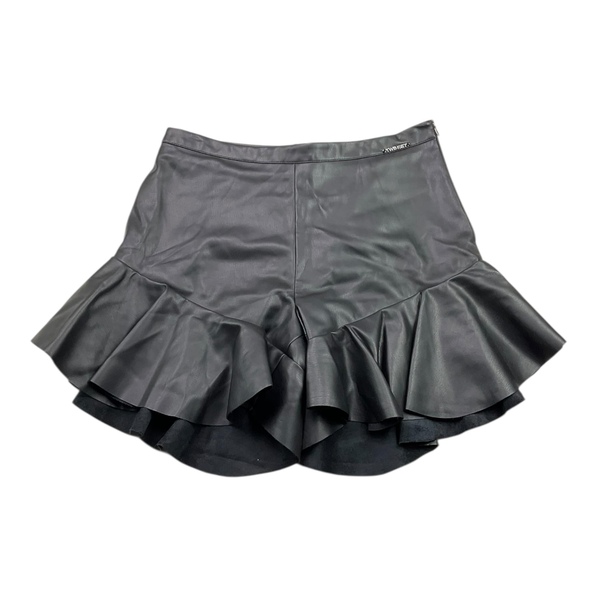 TWINSET short tinta unita in ecopelle Nero per Bambina 232GJ2084 NERO TWINSET 