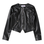 Patrizia Pepe Giubbino In Ecopelle tinta unita con Zip Nero per Bambina 7O0014X NERO PATRIZIA PEPE 