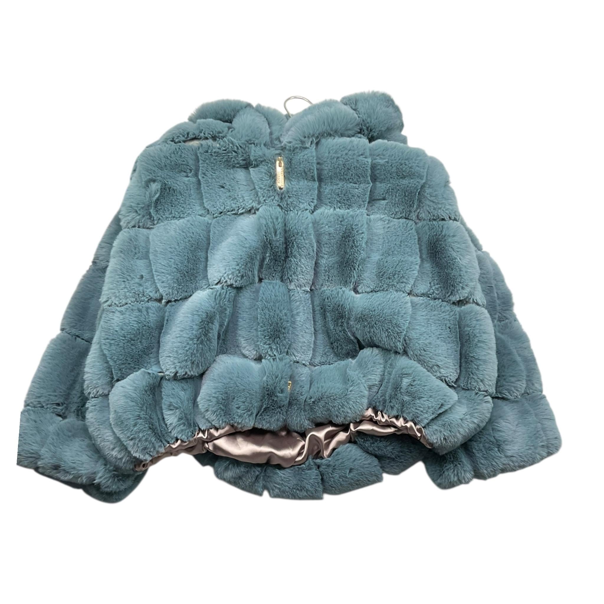 FRANCESCA CONOCI pelliccia tinta unita con zip e cappuccio Verde per Bambina 2709 VERDE FRANCESCA CONOCI 