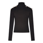 HATE LOVE maglia tinta unita collo alto a costine Nero per Bambina OJSW00327 NERO HATE LOVE 