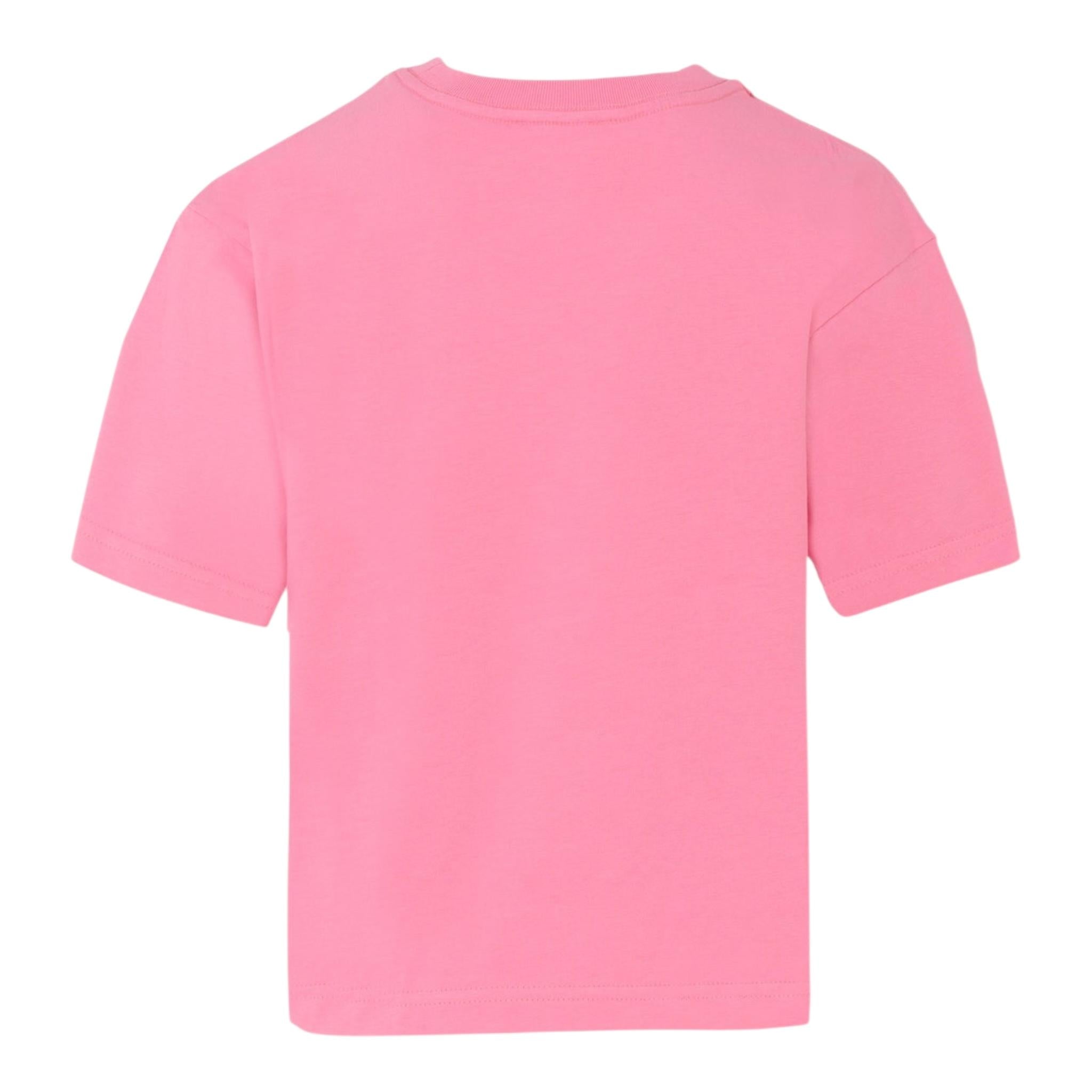 Marc Jacobs T-Shirt Girocollo Tinta Unita con Stampa per Bambina W60280 ROSA MARC JACOBS 