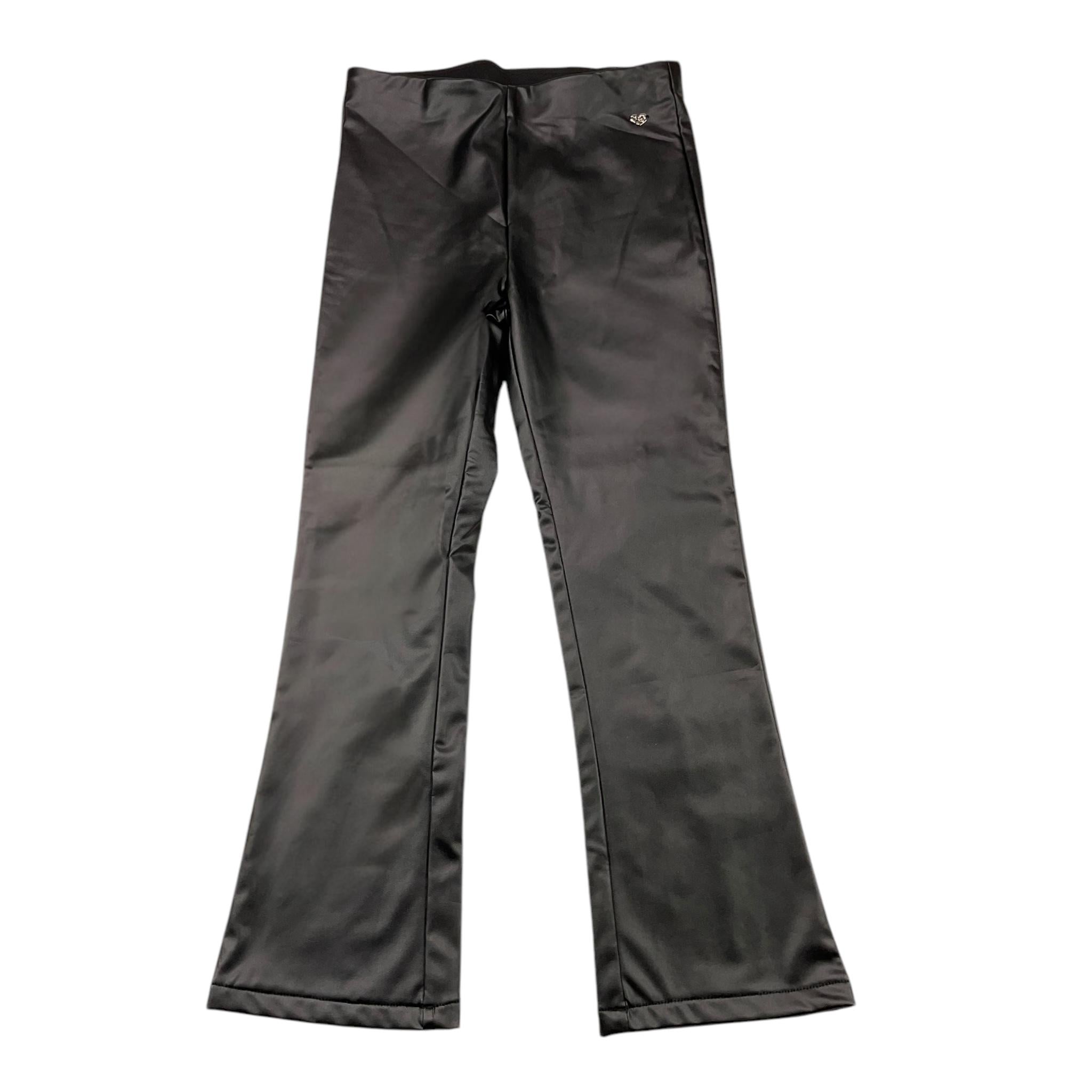 SARABANDA pantalone in ecopelle tinta unita modello zampa Nero per Bambina A243 NERO SARABANDA 