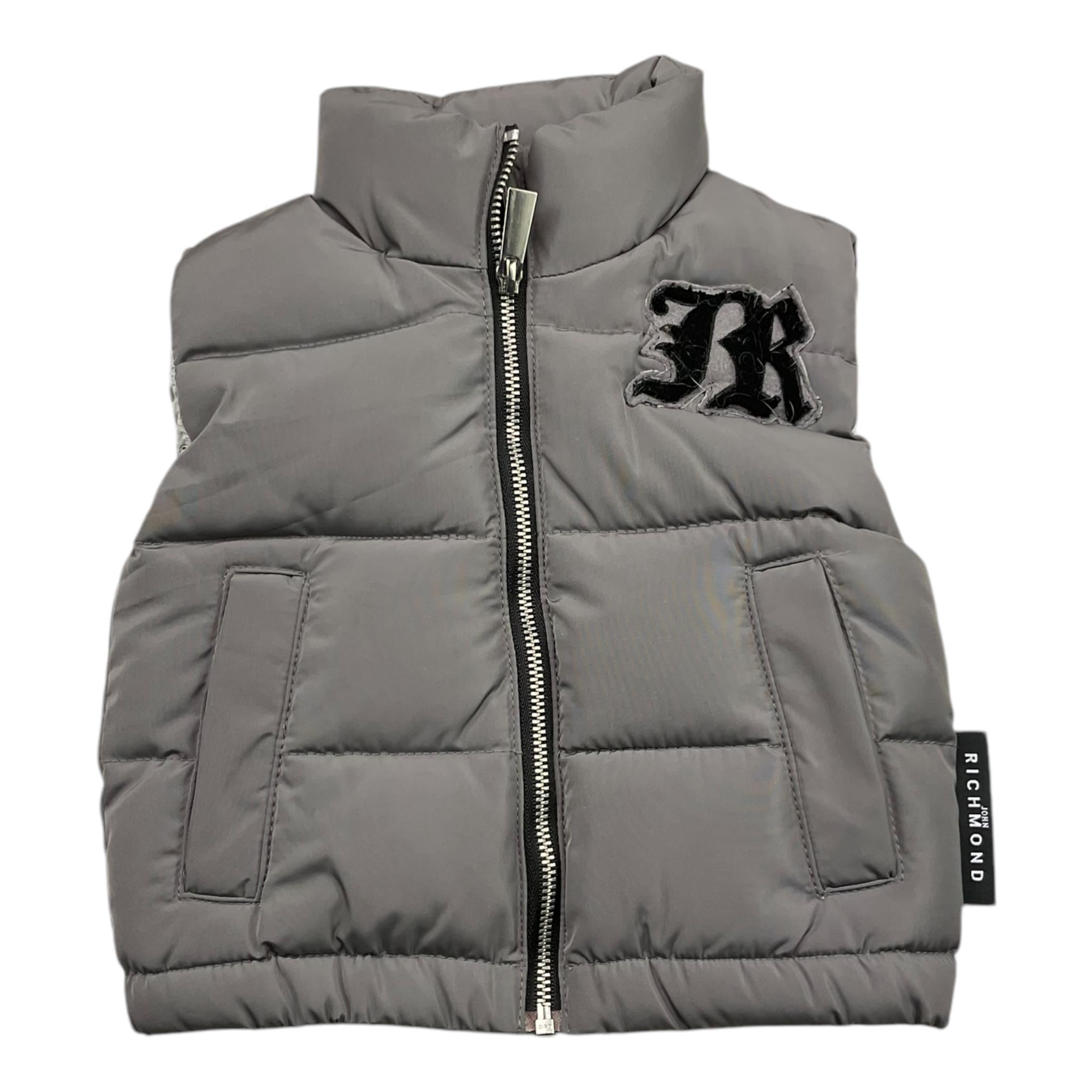 JOHN RICHMOND giubbino modello smanicato tinta unita con logo Grigio per Neonato RIA25008GT GRIGIO JOHN RICHMOND 
