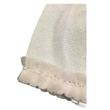Minu‘ Schlichte Mütze mit kontrastierendem Tüll in Creme für Neugeborene