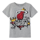 Name.It T-Shirt Girocollo Tinta Unita Con Stampa In Contrasto Grigio Per Bambino