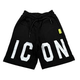 Icon Bermuda In Felpa Tinta Unita con Logo per Bambino IBSH00491 NERO ICON 