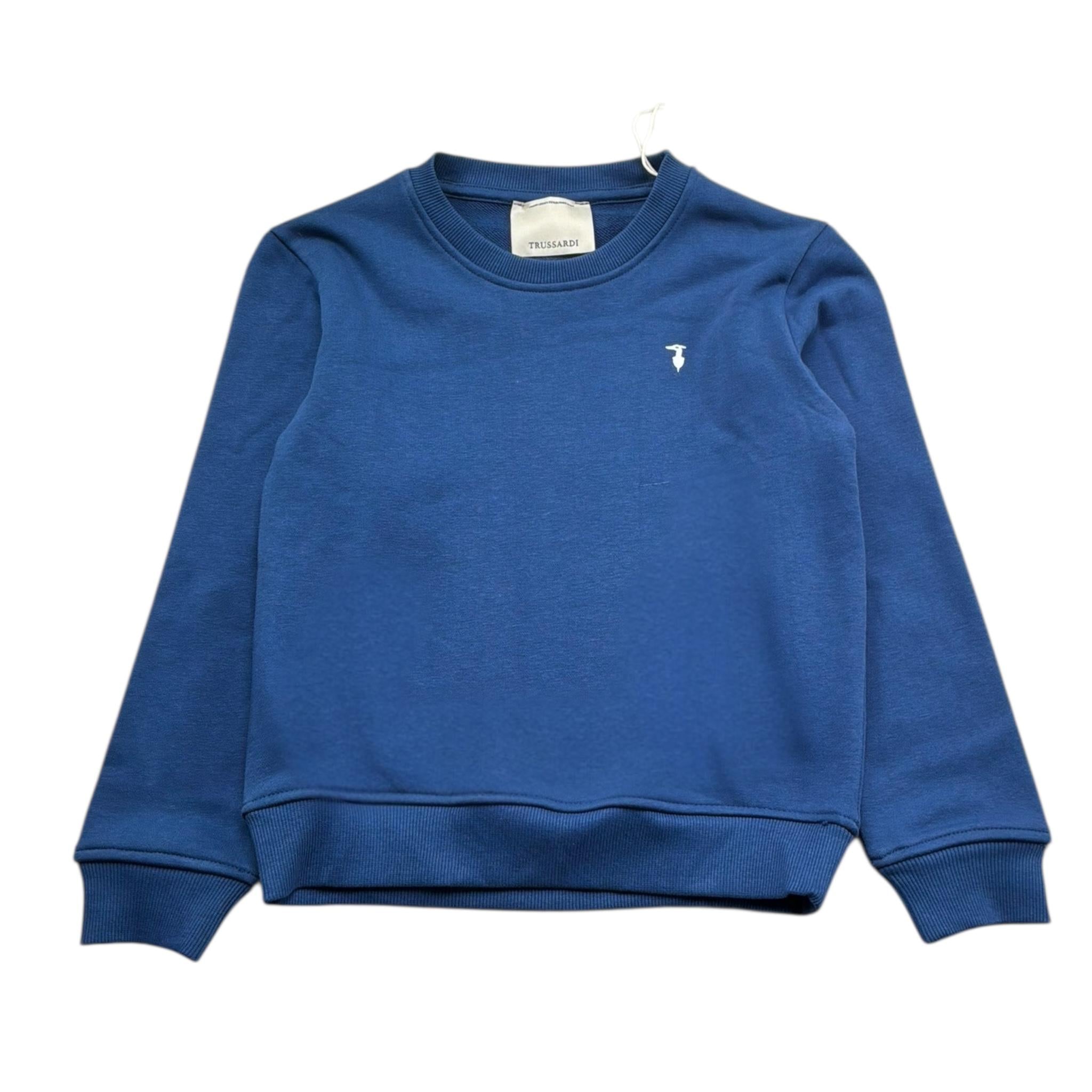 Trussardi Felpa Girocollo Tinta Unita con Logo per Bambino TBP26001FE BLU TRUSSARDI 