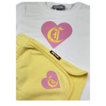 Just Cavalli Completo 2 Pezzi T-Shirt-Short Bicolore per Bambina JGP26003CJ BIANCO/GIALLO JUST CAVALLI 