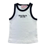 Saint Barth Canotta Tinta Unita con Stampa per Bambina BLUE BIANCO SAINT BARTH 