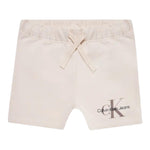 Calvin Klein Bermuda Tinta Unita con Stampa per Neonato IN0IN00061 BEIGE CALVIN KLEIN 