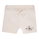 Calvin Klein Bermuda Tinta Unita con Stampa per Neonato IN0IN00061 BEIGE CALVIN KLEIN 