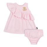 Moschino Abito Tinta Unita Set con Coulotte per Neonata MDV0C3 ROSA MOSCHINO 