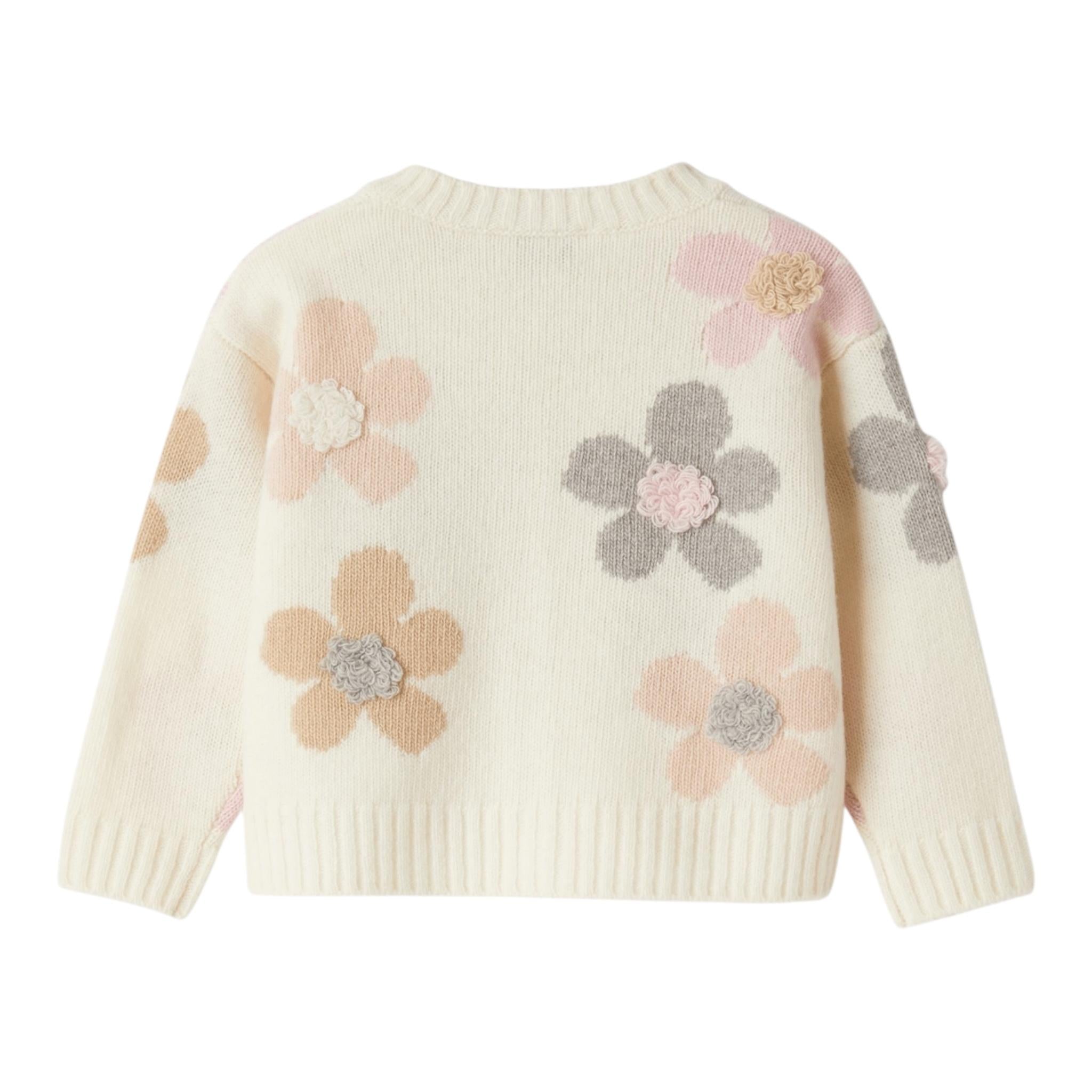 IL GUFO maglia girocollo tinta unita con ricami Panna per Bambina A24GF2438EM220 PANNA IL GUFO 