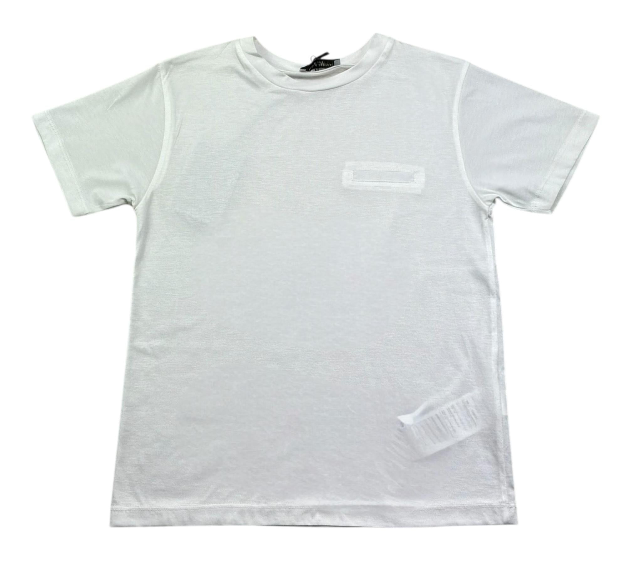 Paolo Pecora T-Shirt Girocollo Tinta Unita con Taschino per Bambino PP4213 BIANCO PAOLO PECORA 