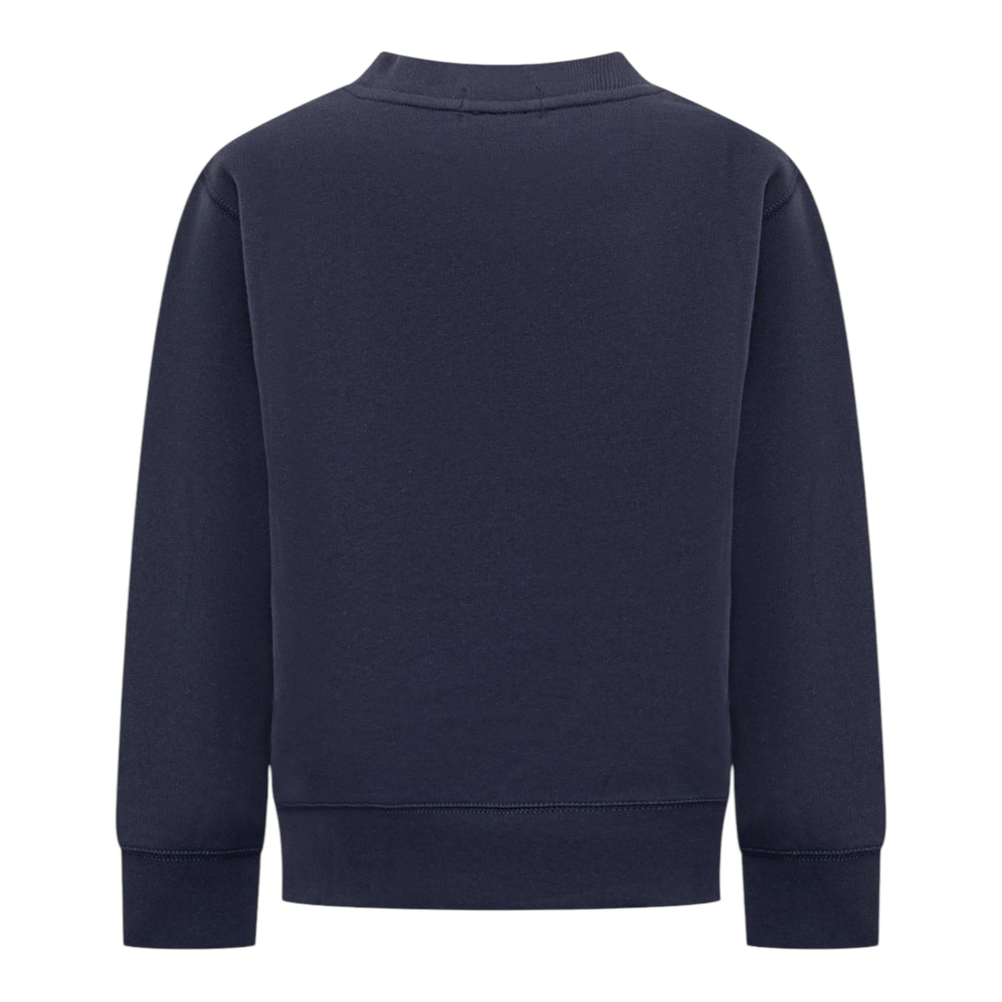 RALPH LAUREN felpa chiusa girocollo tinta unita con logo Blu per Bambino 323772102002 BLU RALPH LAUREN 