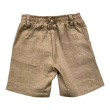 Le Bebe' Bermuda Tinta Unita Con Elastico In Vita Beige Per Neonato