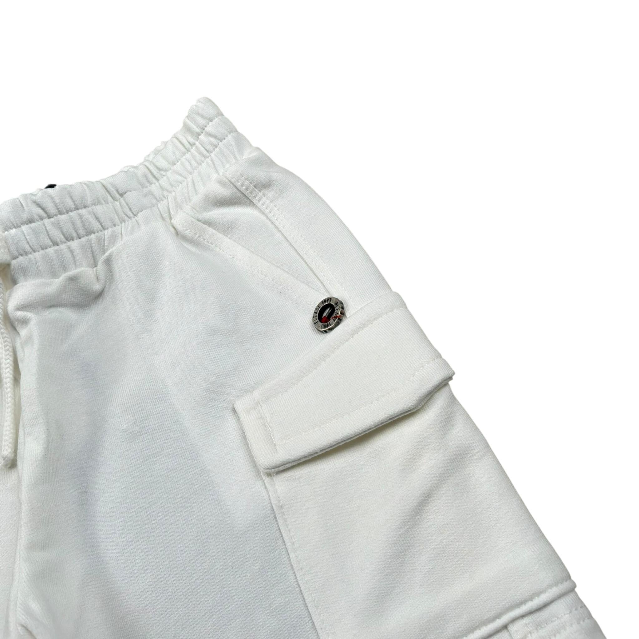 Please Bermuda Tinta Unita con Elastico In Vita per Neonato RE62042B71 BIANCO PLEASE 