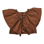 Fun & Fun Top Tinta Unita con Balze per Bambina FNJSH17103 MARRONE FUN & FUN 