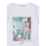 Liu Jo T-Shirt Girocollo tinta unita con Stampa E Brillantini Bianco per Bambina KA5093XXX BIANCO LIU JO 
