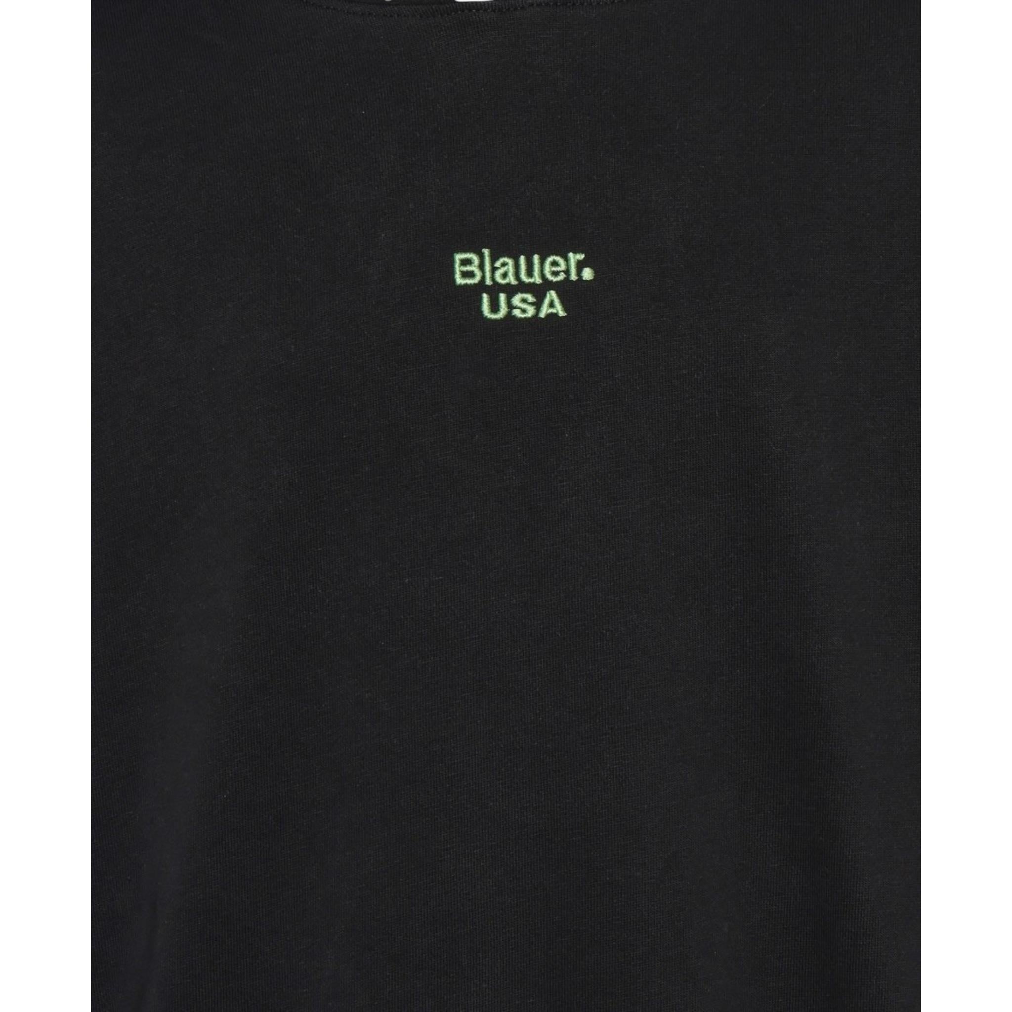 Blauer Felpa Tinta Unita con Stampa E Cappuccio per Neonato 25SBLKF08561 NERO BLAUER 