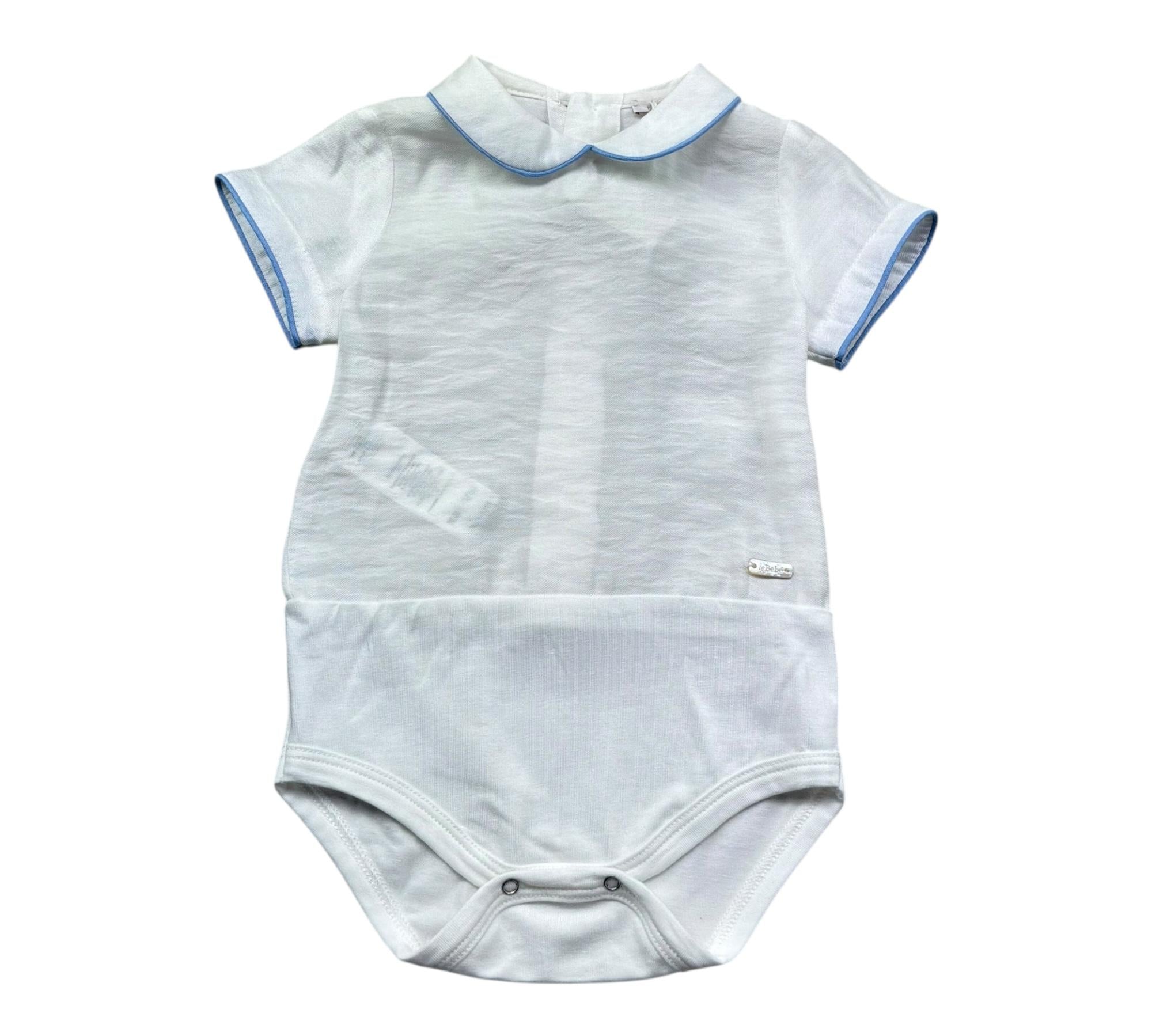 Le Bebe Body Camicia Mezza Manica Tinta Unita per Neonato LBB5375 BIANCO LE BEBE 