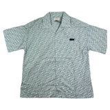 Lanvin Camicia Mezza Manica Stampa Fantasia Logo Verde Acqua Per Bambino