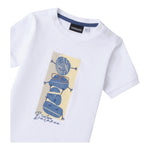 Sarabanda T-Shirt Tinta Unita con Stampa per Neonato 0B134 BIANCO SARABANDA 