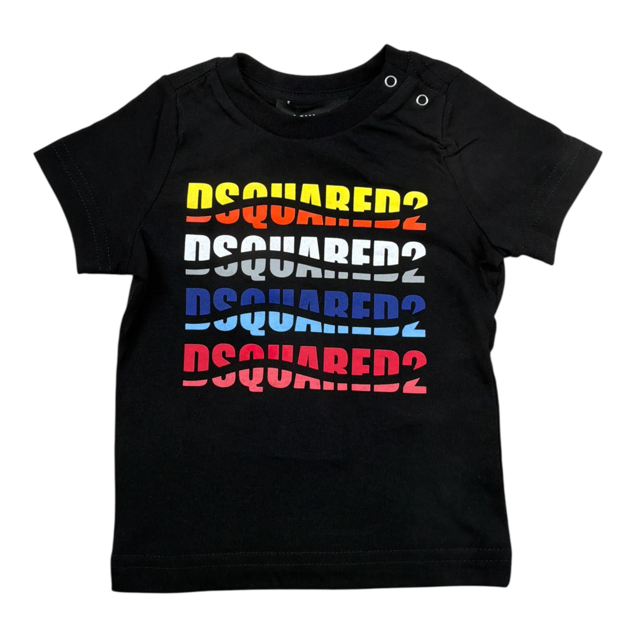 Dsquared2 T-Shirt tinta unita con Stampa Nero per Neonato D2140 NERO DSQUARED2 