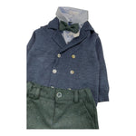 BARCELLINO completo 4 pezzi camicia-cardigan-papillon-pantalone  Blu per Neonato 115306 BLU BARCELLINO 