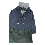 BARCELLINO completo 4 pezzi camicia-cardigan-papillon-pantalone  Blu per Neonato 115306 BLU BARCELLINO 