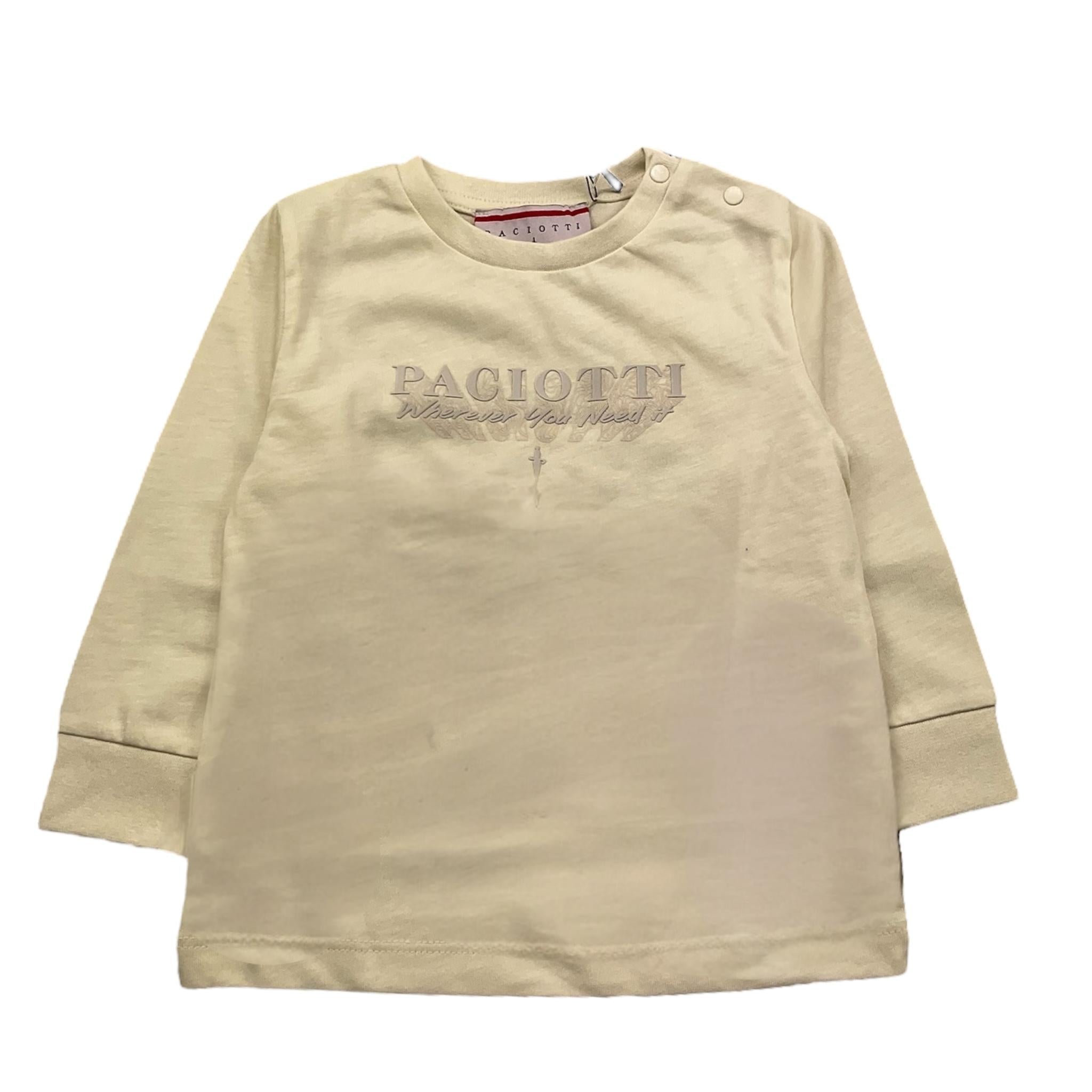 CESARE PACIOTTI shirt girocollo tinta unita con stampa Panna per Neonato TSP5373B PANNA CESARE PACIOTTI 