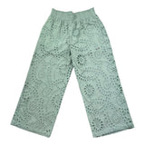 Saint Barth Pantalone Tinta Unita Modello Palazzo In Pizzo Sangallo per Bambina SANGALL VERDE SAINT BARTH 