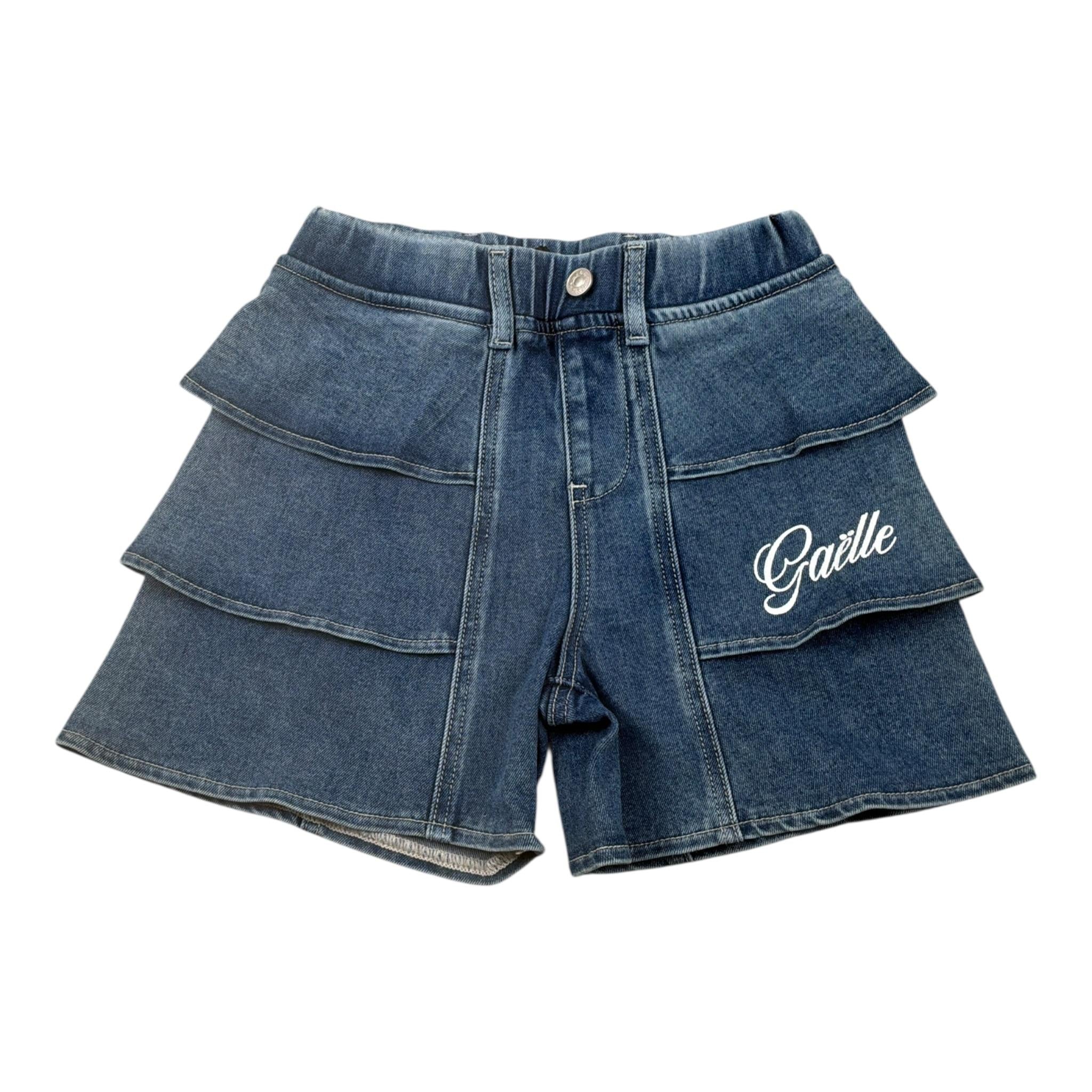 Gaelle Short In Denim tinta unita con Stampa Blu per Bambina 2746SD00509 BLU GAELLE 