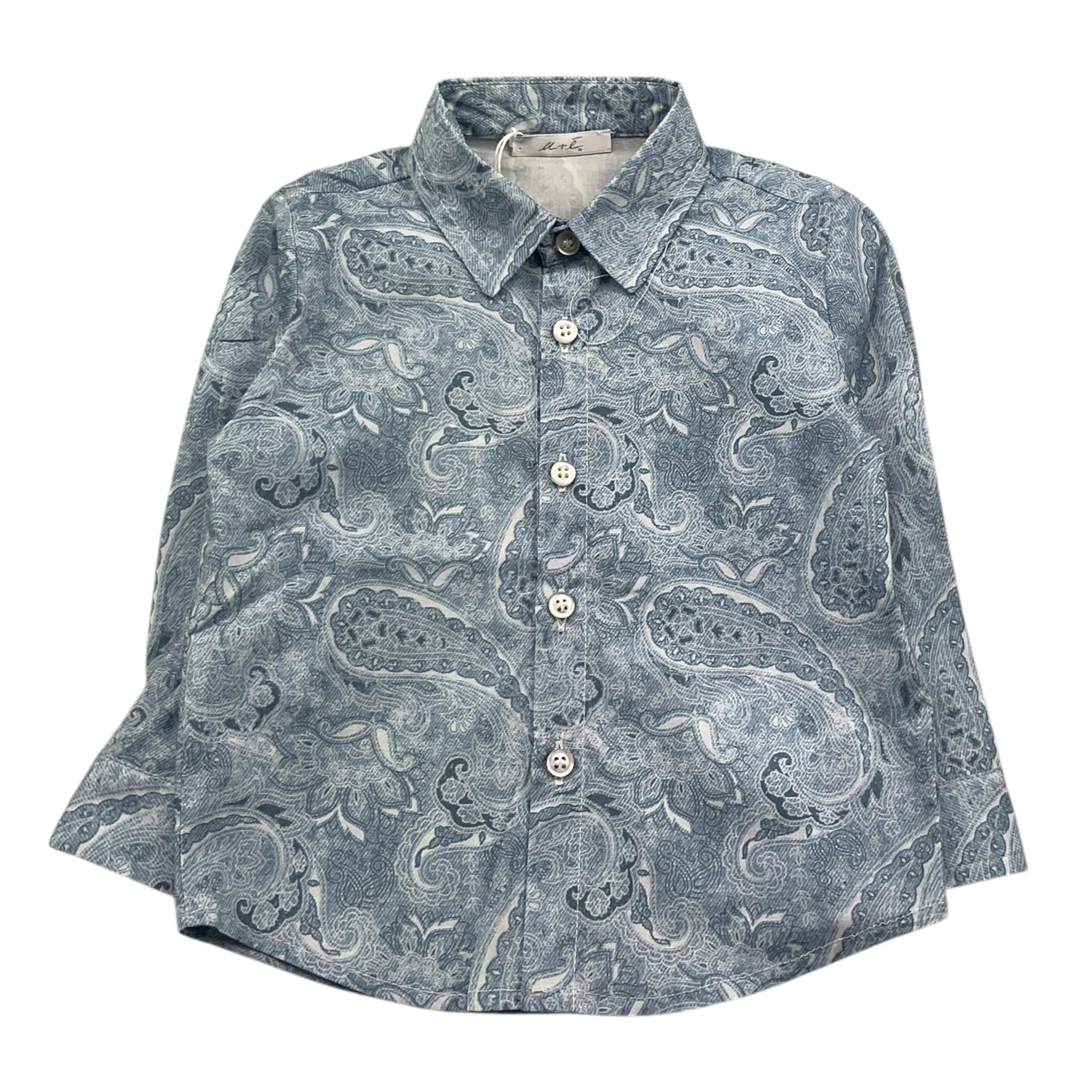 M+E' Camicia Manica Lunga Tinta Unita per Neonato UEM0529N AZZURRO M+E' 