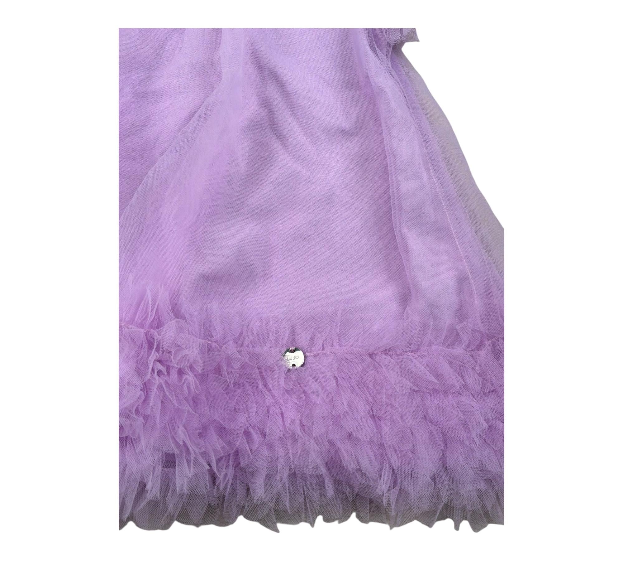 Liu Jo Abito Mezza Manica Tinta Unita con Tulle per Neonata HA5032 GLICINE LIU JO 