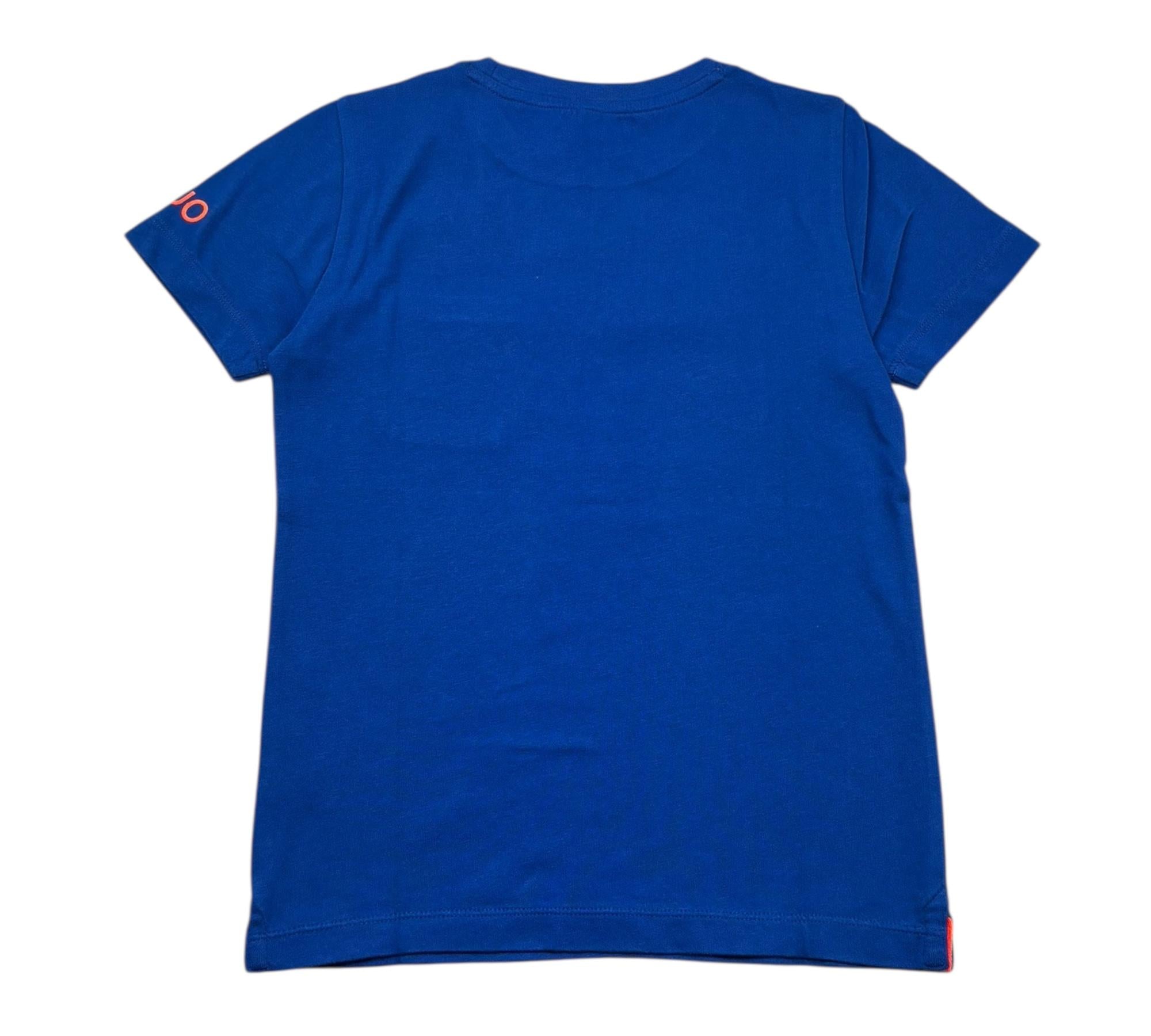 Sun68 T-Shirt Girocollo Tinta Unita con Logo per Bambino T33307 BLU SUN68 