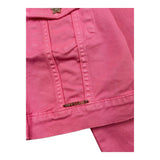 Marc Ellis Einfarbige Jeansjacke mit rosa Knöpfen für Mädchen