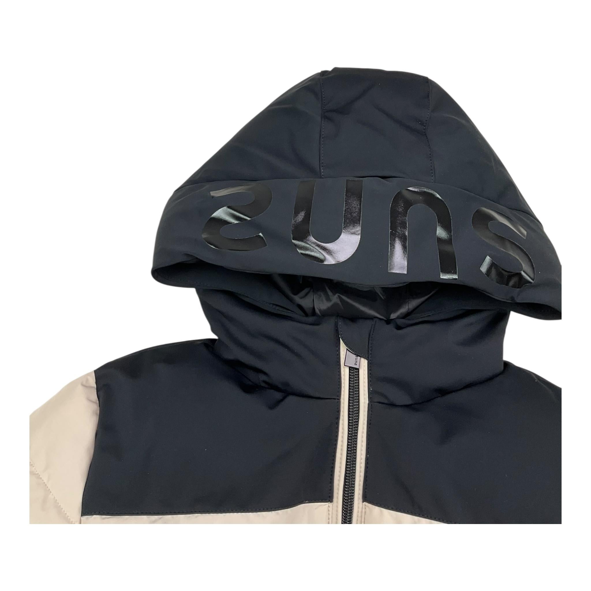 SUNS  giubbino bicolore con zip e cappuccio Nero/beige per Bambino GBS5305UX NERO/BEIGE SUNS 