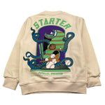 STARTER felpa chiusa girocollo tinta unita con logo Crema per Bambino 1306 CREMA STARTER 