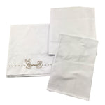 LE BEBE' set 3 pezzi lenzuola tinta unita cn ricami Bianco per Neonato LBB5063 BIANCO LE BEBE' 