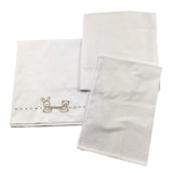 LE BEBE' set 3 pezzi lenzuola tinta unita cn ricami Bianco per Neonato LBB5063 BIANCO LE BEBE' 