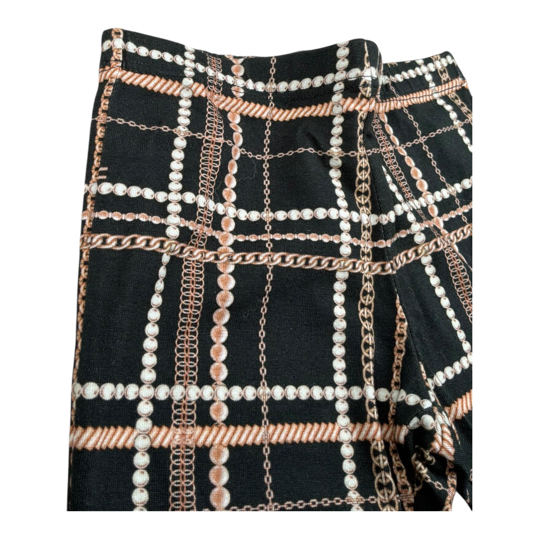 Elisabetta Franchi Leggins Tinta Unita Stampa Fantasia per Neonata EGPA35 NERO ELISABETTA FRANCHI 