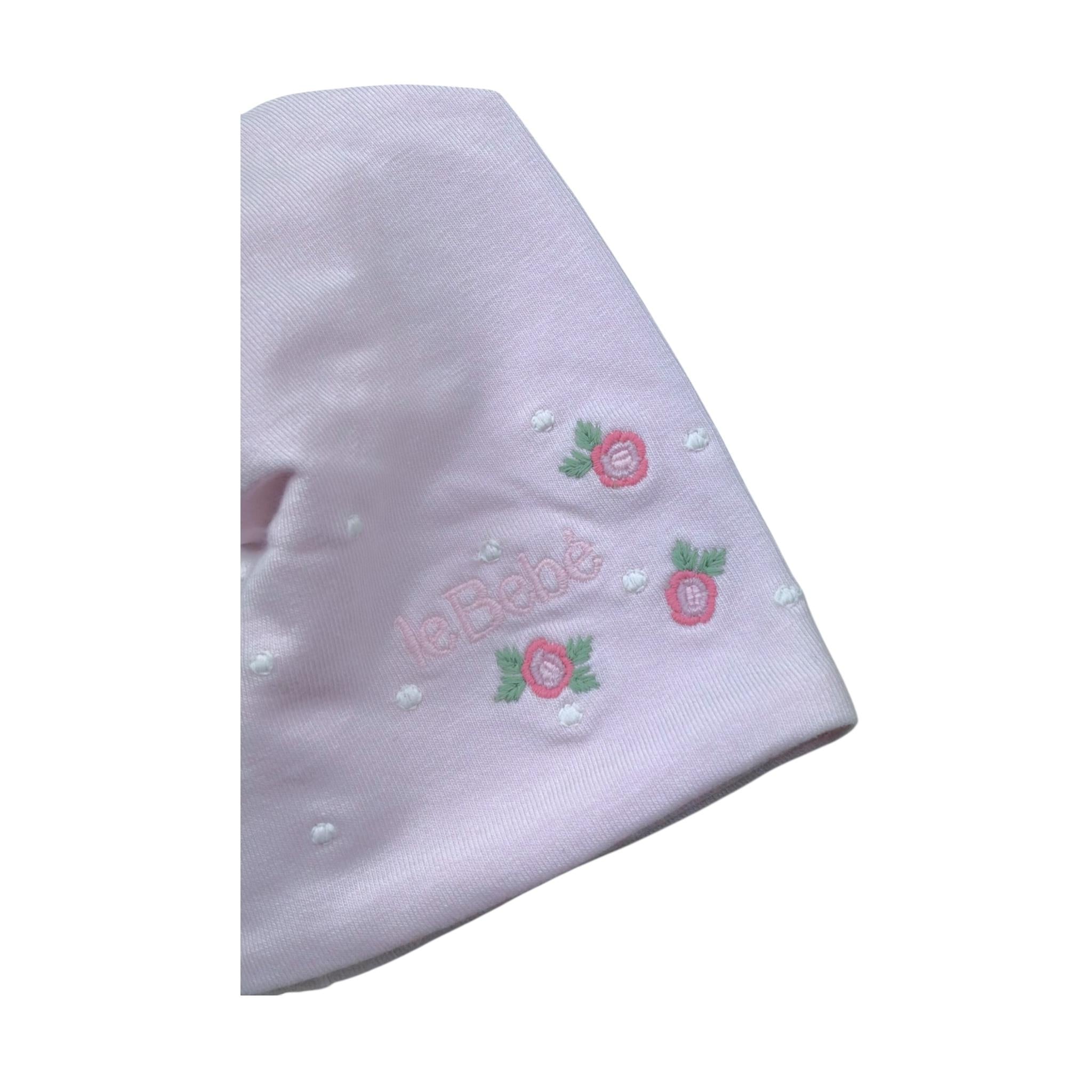 Le Bebe' Cappello Tinta Unita con Stampa per Neonata LBG6210 ROSA LE BEBE' 
