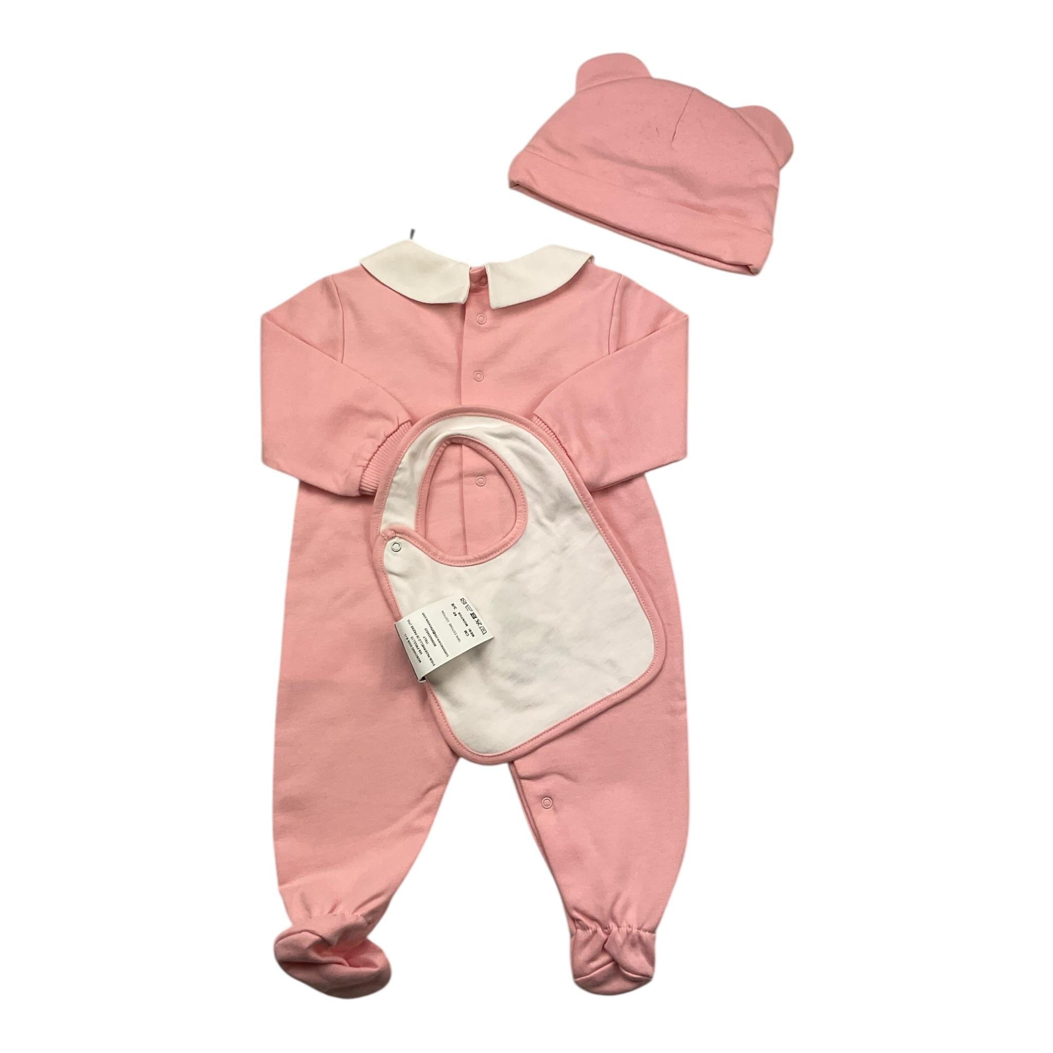 MOSCHINO set tutina tinta unita-cappello-bavetta Rosa per Neonata MUY08B ROSA MOSCHINO 
