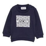 Moschino Felpa Chiusa Girocollo Tinta Unita con Stampe per Neonato MUF05U BLU MOSCHINO 