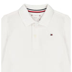 Tommy Hilfiger Polo Manica Lunga Tinta Unita per Neonato KN0KN01848 BIANCO TOMMY HILFIGER 