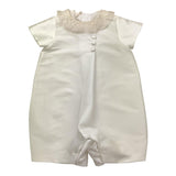 La Stupenderia Pagliaccetto Mezza Manica Tinta Unita con Colletto per Neonata CBPG41 BIANCO LA STUPENDERIA 