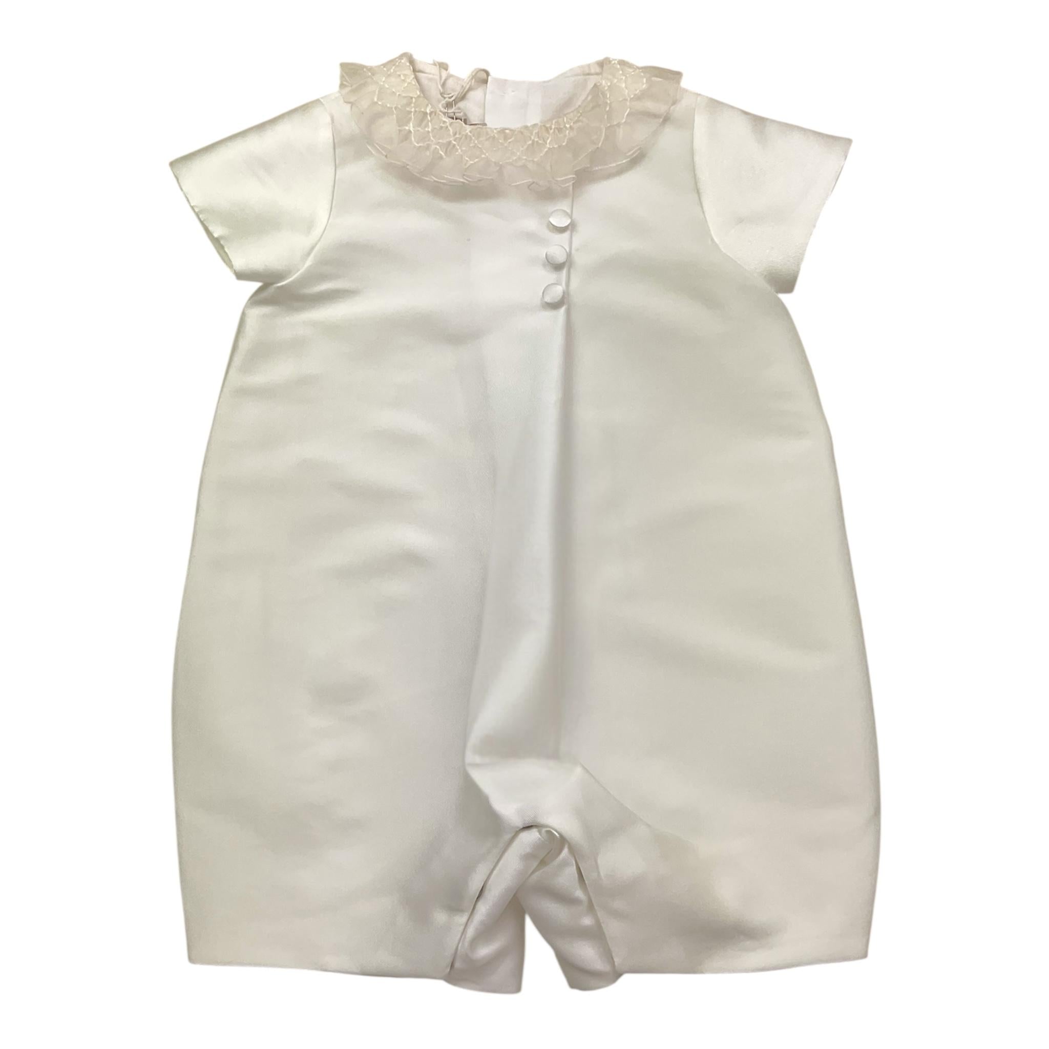 La Stupenderia Pagliaccetto Mezza Manica Tinta Unita con Colletto per Neonata CBPG41 BIANCO LA STUPENDERIA 