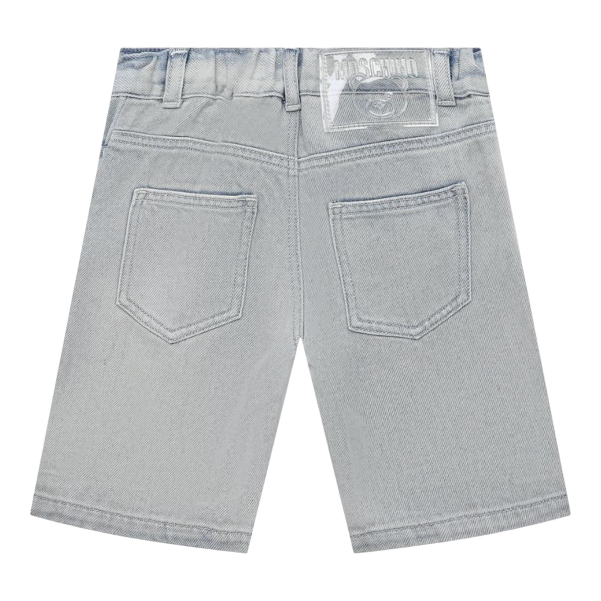 Moschino Bermuda In Denim Tinta Unita per Bambino HUQ01Y AZZURRO MOSCHINO 