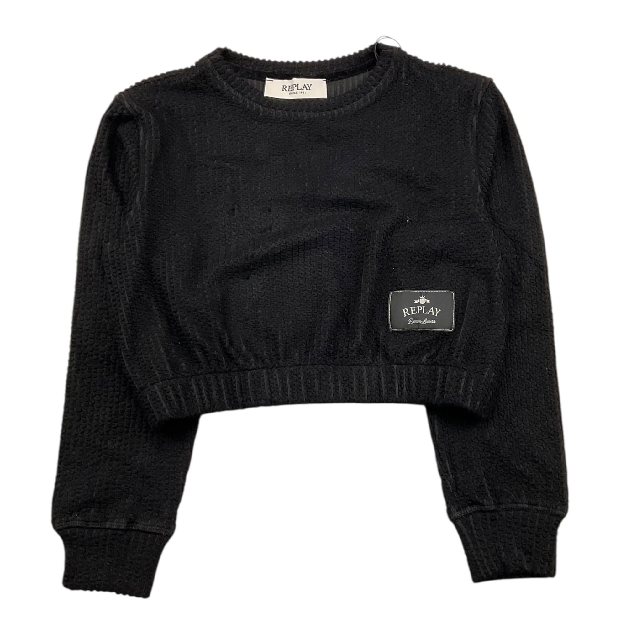 REPLAY felpa chiusa modello crop tinta unita Nero per Bambina S2132 NERO REPLAY 